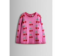 JoJo Maman Bébé Cherry Intarsia Jumper (3-8 Yrs) Pink Mix