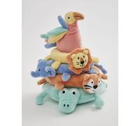 Jojo Maman Bébé Cotton Blend Velour Animal Ring Stacker (0-3 Yrs) - Multi, Multi