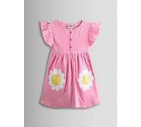 JOJO MAMAN BÉBÉ Daisy Applique Pockets Button Front Dress 3-4 Years