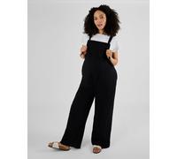 Jojo Maman Bébé female Maternity Cotton Rich Wide Leg Dungarees - 10 - Black, Black