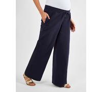 Jojo Maman Bébé female Maternity Wide Leg Trousers with Linen - 10 - Navy, Navy