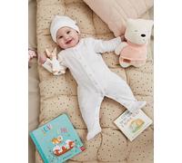 JoJo Maman Bébé Heart Embroidered Sleepsuit (0-12 Mths) Pink Mix