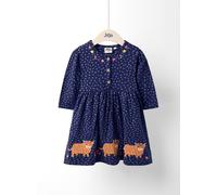 JOJO MAMAN BÉBÉ Highland Cow Applique Button Front Dress 5-6 Years