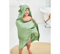 Jojo Maman Bébé Kids Pure Cotton Dinosaur Hooded Towel - Green, Green