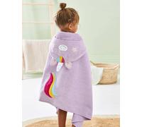 Jojo Maman Bébé Kids Pure Cotton Unicorn Large Hooded Towel - Lilac, Lilac