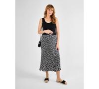 Jojo Maman Bébé Maternity Floral Over Bump Midi Pencil Skirt - Black Mix, Black Mix