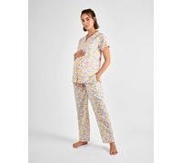 JoJo Maman Bébé Maternity Pure Cotton Lemon Pyjama Set Light Pink Mix