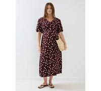 JoJo Maman Bébé Maternity Spot Print Midi Dress Brown