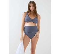 JoJo Maman Bébé Maternity Striped V-Neck Bikini Set Navy Mix