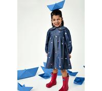 JOJO MAMAN BÉBÉ Pet Embroidered Chambray Dress Mid Wash Denim 3-4 Years
