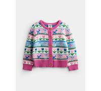 JoJo Maman Bébé Pets Fair Isle Cardigan (1-5 Yrs) Pink Mix