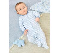 Jojo Maman Bébé Pure Cotton Animal Sleepsuit (0-12 Mths) - NB - Blue Mix, Blue Mix