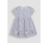 Jojo Maman Bébé Pure Cotton Beach Hut Applique Floral Dress (6 Mths-5 Yrs) - 12-18 - Multi, Multi