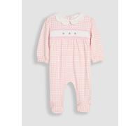 Jojo Maman Bébé Pure Cotton Checked Strawberry Sleepsuit (0-12 Mths) - 6-9M - Pink Mix, Pink Mix