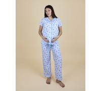 JoJo Maman Bébé Pure Cotton Cherry Maternity Pyjama Set Light Blue