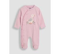 Jojo Maman Bébé Pure Cotton Duck Appliqué Sleepsuit (Newborn - 12 Mths) - 6-9M - Pink Mix, Pink Mix