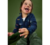JoJo Maman Bébé Pure Cotton Embroidered Dinosaur Sweatshirt (1-5 Yrs) Blue Mix
