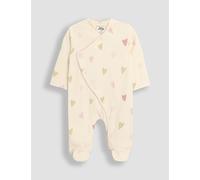 Jojo Maman Bébé Pure Cotton Heart Sleepsuit (0-12 Mths) - NB - Cream Mix, Cream Mix
