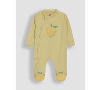 JoJo Maman Bébé Pure Cotton Lemon Applique Zip Sleepsuit (0-12 Mths) Yellow Mix