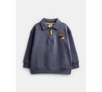 JoJo Maman Bébé Pure Cotton Red Panda Half Zip Sweatshirt (1-5 Yrs) Blue