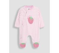Jojo Maman Bébé Pure Cotton Strawberry Zip Sleepsuit (0-12 Mths) - 6-9M - Pink Mix, Pink Mix