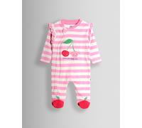 JoJo Maman Bébé Pure Cotton Striped Sleepsuit (7lbs-12 Mths) Pink