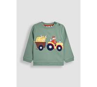 JOJO MAMAN BÉBÉ Tractor & Trailer Applique Sweatshirt 12-18 months