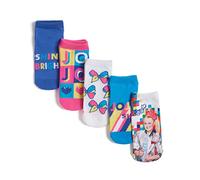 JoJo Siwa Girls' 5 Pack Shorty Socks, White Rainbow Multi, 5-7.5 UK
