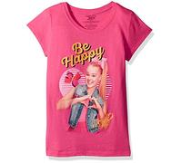 JoJo Siwa Girls Jo Siwa Be Happy Short Sleeve T-Shirt, Hot Pink, S
