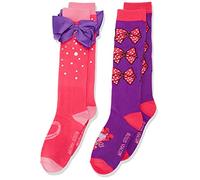 JoJo Siwa Girls' 2 Pack Knee High Socks Casual, Purple Bow, 9-11