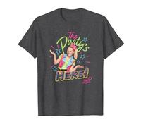 JoJo Siwa The Party's Here! Birthday Poster T-Shirt, Men, Dark Heather Grey, 3X-Large