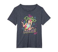 JoJo Siwa The Party's Here! Birthday Poster T-Shirt, Women's Plus, Heather Blue, 4X
