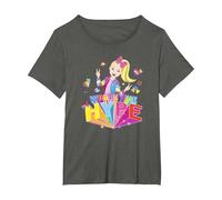 JoJo Siwa Worth The Hype Rainbow Text T-Shirt, Women's Plus, Asphalt Grey, 4X