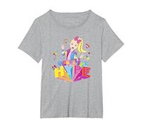 JoJo Siwa Worth The Hype Rainbow Text T-Shirt, Women's Plus, Heather Grey, 6X