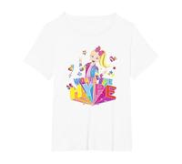 JoJo Siwa Worth The Hype Rainbow Text T-Shirt, Women's Plus, White, 4X