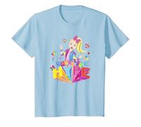 JoJo Siwa Worth The Hype Rainbow Text T-Shirt, Youth, Baby Blue, 4T