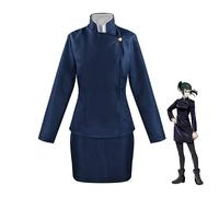 JOJO STYLE Jujutsu Kaisen Zenin Maki Cosplay Party Costume, Cosplay Costume Anime School Uniforms Cosplay Skirt, for Role Playing, Stage Performance, Comic Exhibition Including Top + Skirt,M