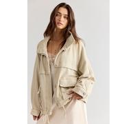 Jojo Washed Oversized Funnel-Neck Jacket at Free People in Tea, Size: XL - female