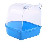 jojobasec Box Parakeet Bathing Tub with Clear Top Detachable Base for Small Birds Canary Budgies Parrots 3 Colors