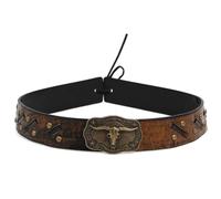 jojobasec Cowboy Hat Band for Adult with Bull Heads Buckle Vintage Ethnic Panamas Band for Women Men Fedora Hat Accessories