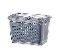 jojobasec Practical Kitchen Storage Container Large Capacity Refrigerator with Lid Dustproof Waterproof L/S Drainer