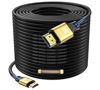 jojobnj 30m High Speed HDMI 2.0 Cord, 4K@60Hz, Ethernet, ARC, HDR Compatible with Xbox, PS5/PS4, HDTV, Laptop (Gold)