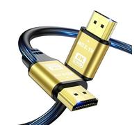 jojobnj 8K HDMI Cable 2m, High Speed HDMI Cable 48Gbps 8K@60Hz 4K@120Hz, HDCP 2.2 & 2.3, DTS:X, HDR 10 Compatible with Roku TV/eARC/3D/PS5/HDTV/Laptop/Blu-ray (Gold)