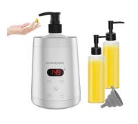 JOJOCOSMO Professional Electric Essential Oil Warmer - Thermostat, 30-Min Fast Heating, 24H Timer, 360° Even Heat for Massage Oils/Lotions - Portable Spa Heater for Home & Salon (Silver)