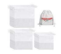 JOJOCY 18Pcs Dust Bags for Handbags 3 Sizes Non-Woven Fabric Dustproof Drawstring Bag Clear Window Dust Cover Storage Bags Handbag Storage Organizer (White)
