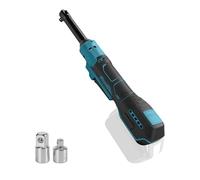 JOJOCY 3/8" Brushless Cordless Ratchet Wrench with 1/2" & 1/4" Adapter, 15cm Extended Head Electric Power Ratchet 80N.m 320RPM (Blue for MK 18V)