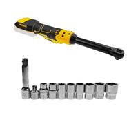 JOJOCY 3/8" Cordless Ratchet Wrench 400RPM Extended, Electric Power Ratchet Compatible with DE-Walt 20V MAX Battery 1/4" Adapter & 3" Extension Bar 8 Sockets Electric Ratchet Wrench NO Battery