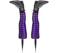 jojofuny 1 Pair Halloween Witch Leg Garden Stakes, 18.5 inch Wicked Witch Legs with Stakes, Halloween Yard Sign for Party Decor Favors
