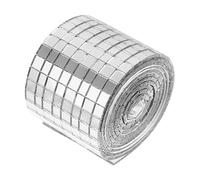 jojofuny 1 Roll Self Adhesive Glass Mirror Tiles Mini Square Wall Decals for DIY Home Decoration Creative Mosaics for Kitchen Bathroom and Living Spaces Easy to Use Required