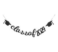jojofuny 1 Set 2024 Decor Garlands Wreath College Graduate Sign Graduation Wall Garland Class of 2024 Banner Celebration Banners Photo Prop Cake Bunting Graduation Hat Props Paper